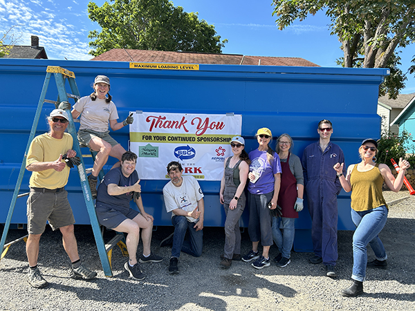 York volunteers celebrating a successful Dumpster Day in 2024